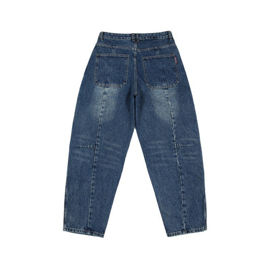 Harajuku Style Men's Printed Wide Leg Patch Jeans