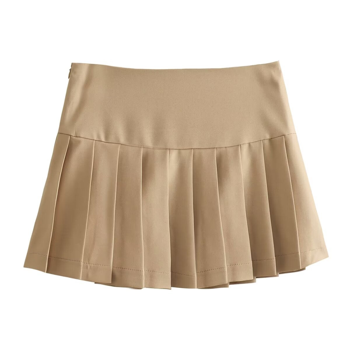 Solid Color Stylish Street Short Pleated Skirt for Women