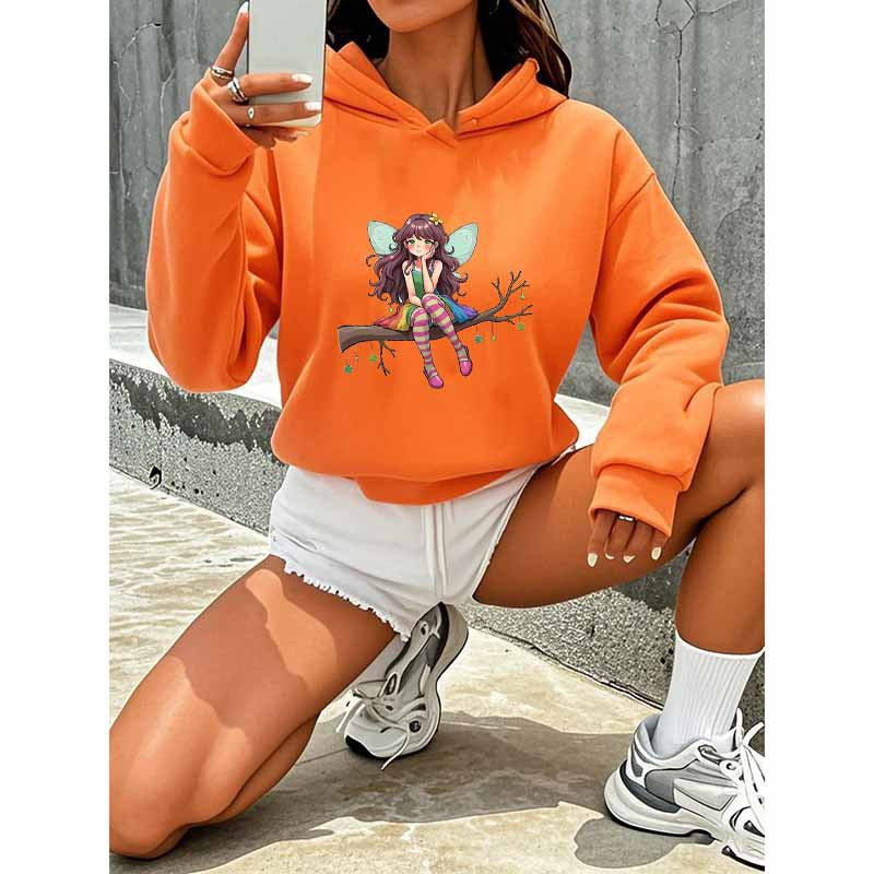 Cartoon Fairy Hooded Sweatshirt - Playful Harajuku Style