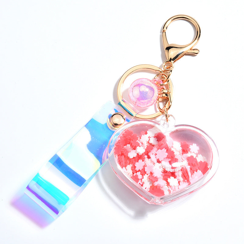 Oil Love Keychain Cute Acrylic Pendant