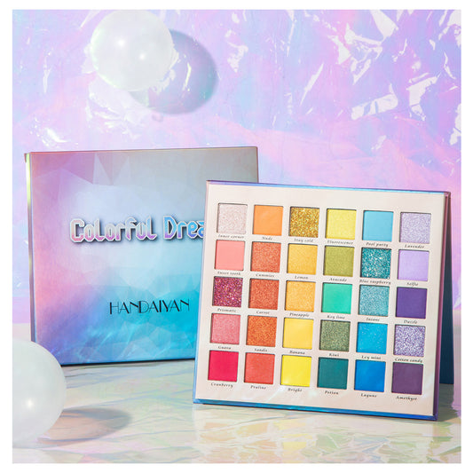 30 Color Pearly Matte Glitter Eyeshadow Palette - Dream Rainbow