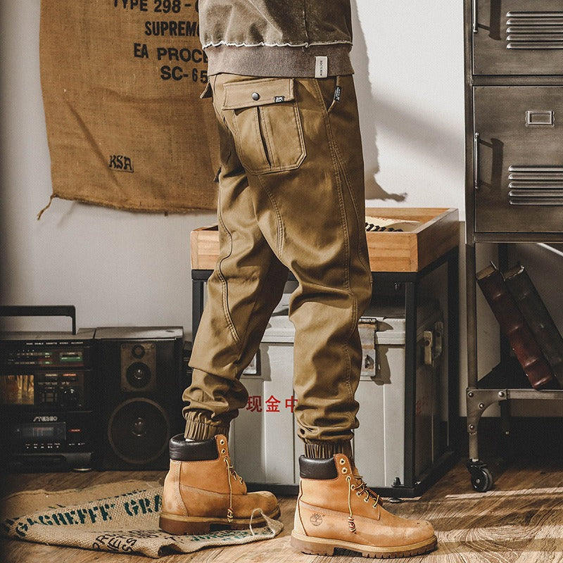 Harajuku Style Heavyweight Retro Work Suit Pants for Men