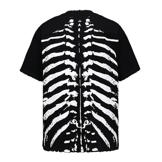 Harajuku Style Cartoon Skull Demon Cotton Tee