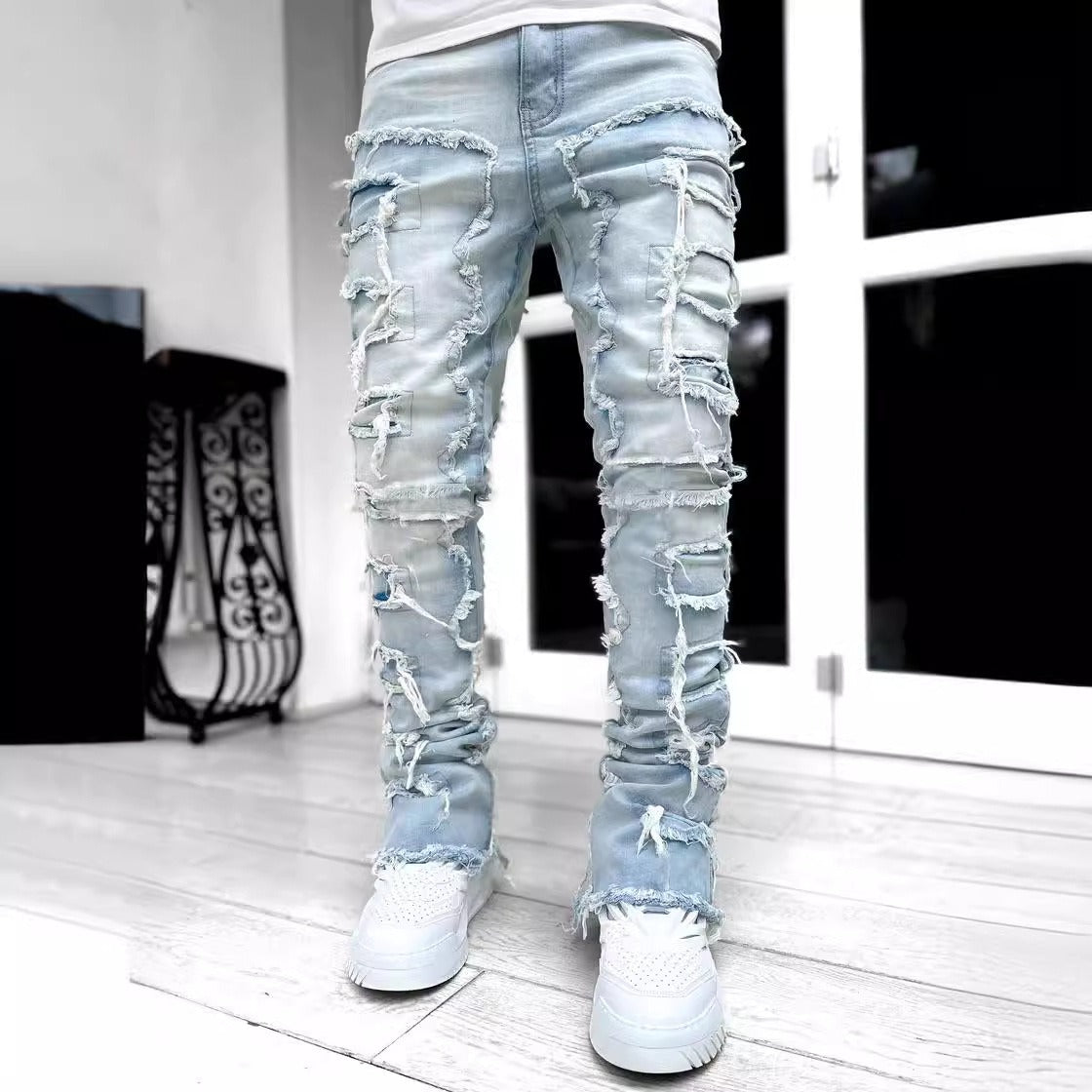 Men's Harajuku Style Denim Straight Leg Pants