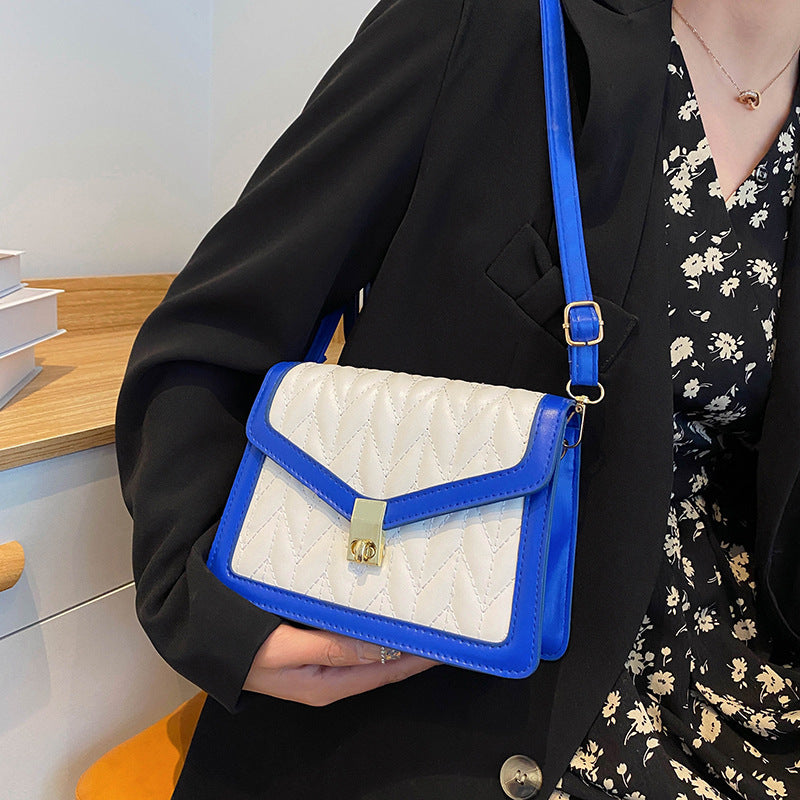 Retro Color Stitching Square Bag - Harajuku Style