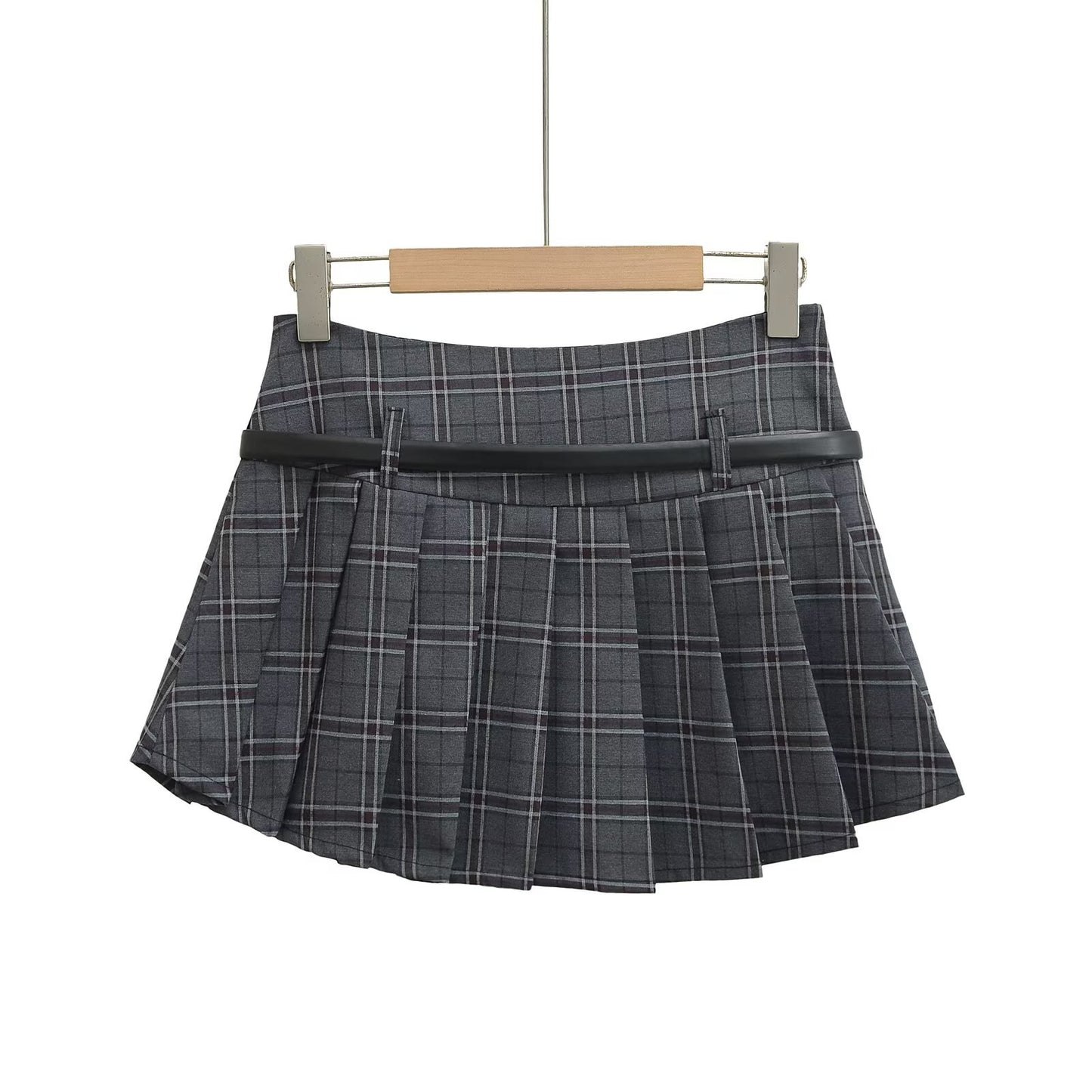 Plaid Low Waist Pleated Short Skirt