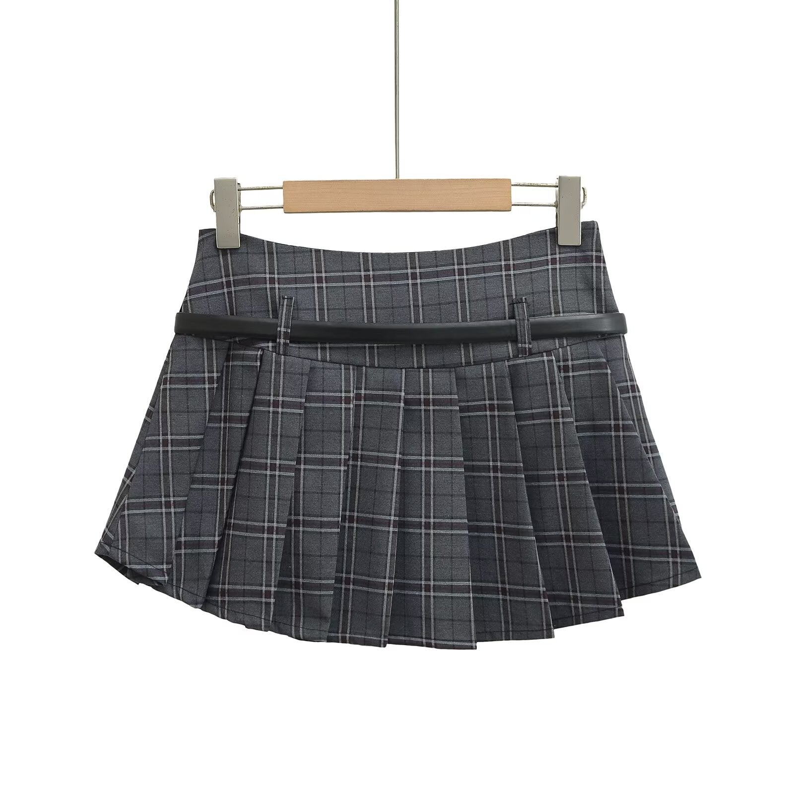 Plaid Low Waist Pleated Short Skirt