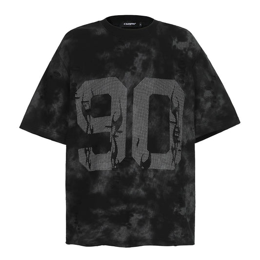 Harajuku Tie-Dye Letter Print Short Sleeve T-Shirt