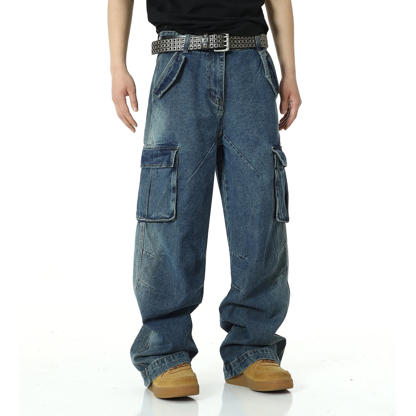 Harajuku Style High-Waisted Heavy-Duty Jeans