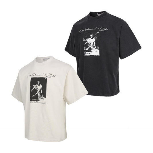 Harajuku Style Casual Round Neck Printed T-Shirt