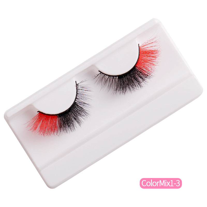 Colorful Fluffy Cat Eye False Eyelashes - Harajuku Style