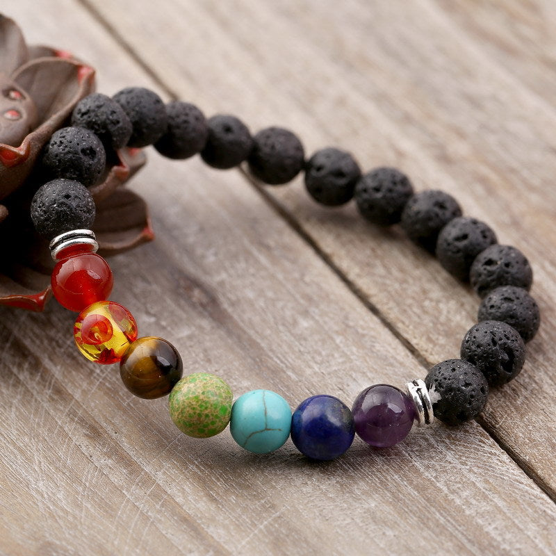 Harajuku Style Volcanic Stone Beaded Bracelet