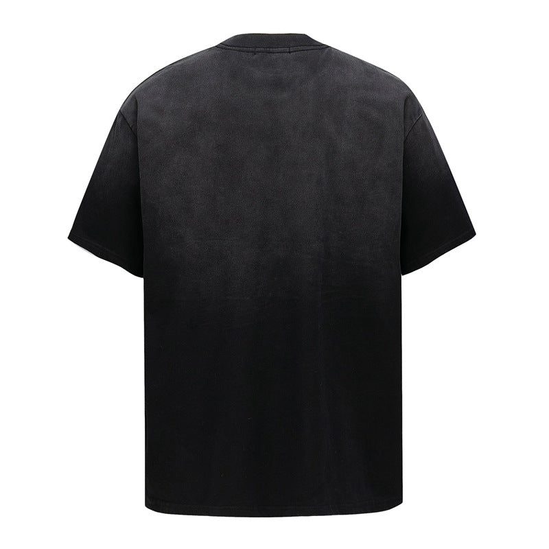 Men's Harajuku Punk Spray Dye T-Shirt - Casual Loose Fit