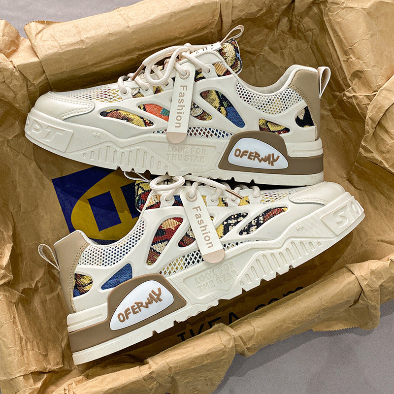 Men's Playful Mesh Board Shoes - Harajuku Style