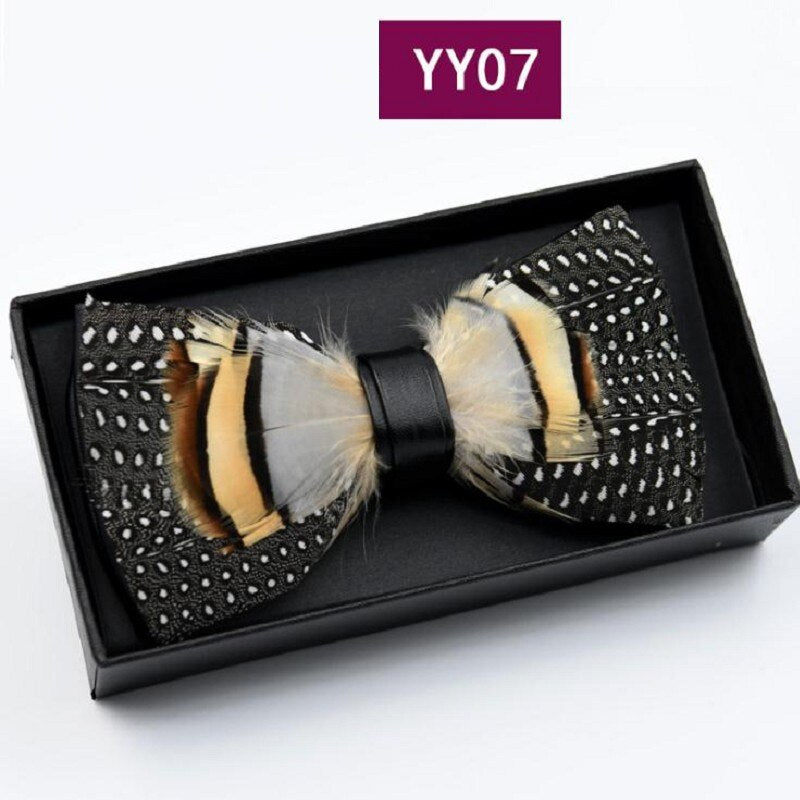 Tie Feathers PU Bow Ties Butterfly