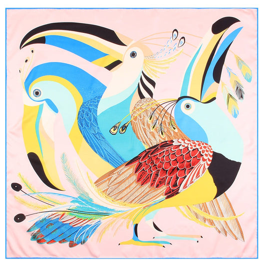 Big Mouth Bird Print Twill Square Scarf