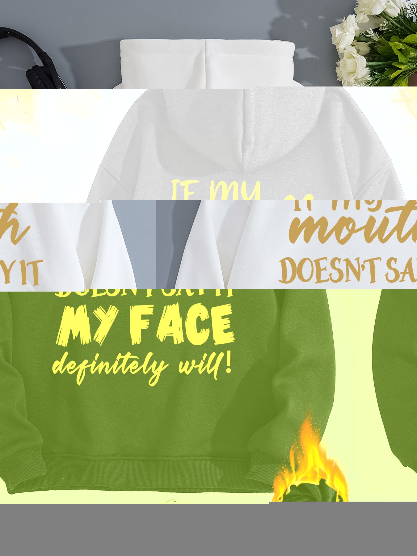 Mouth My Face Printed Hoodie