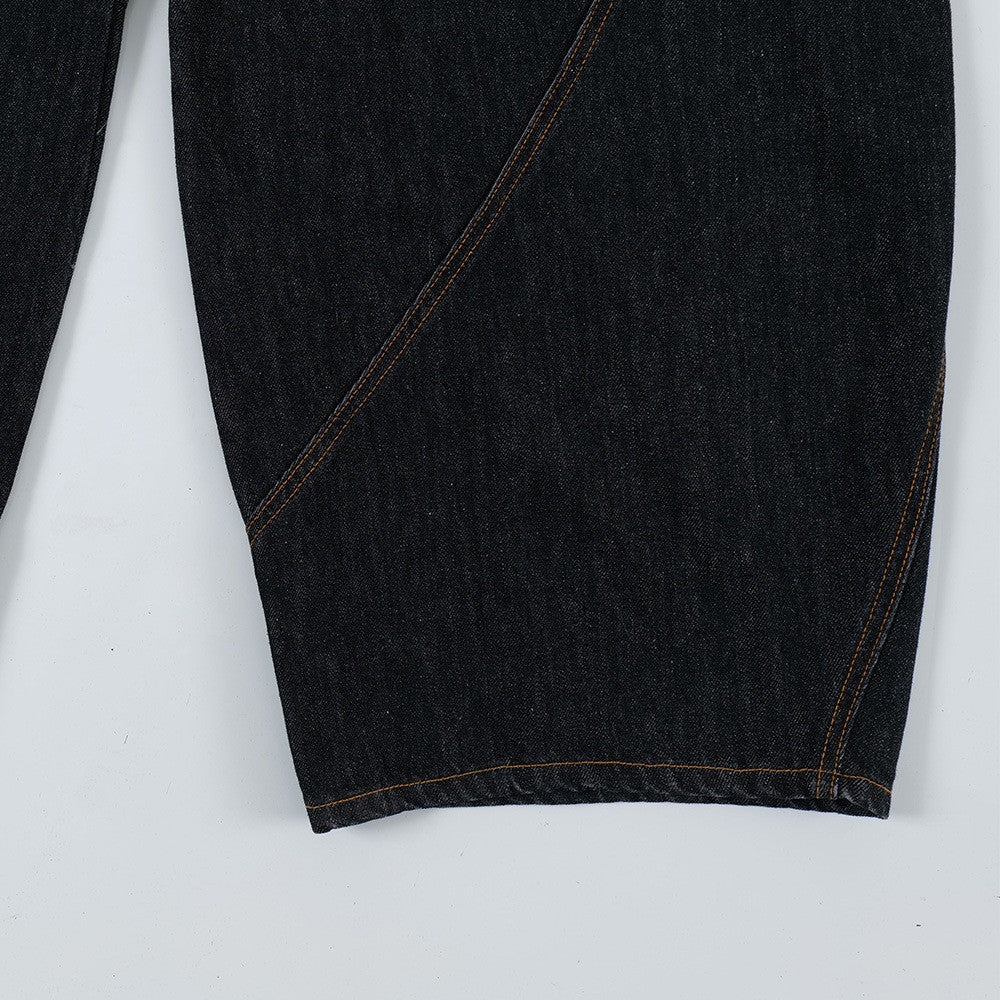 Harajuku Arc Moon Knife Denim Pants for Men