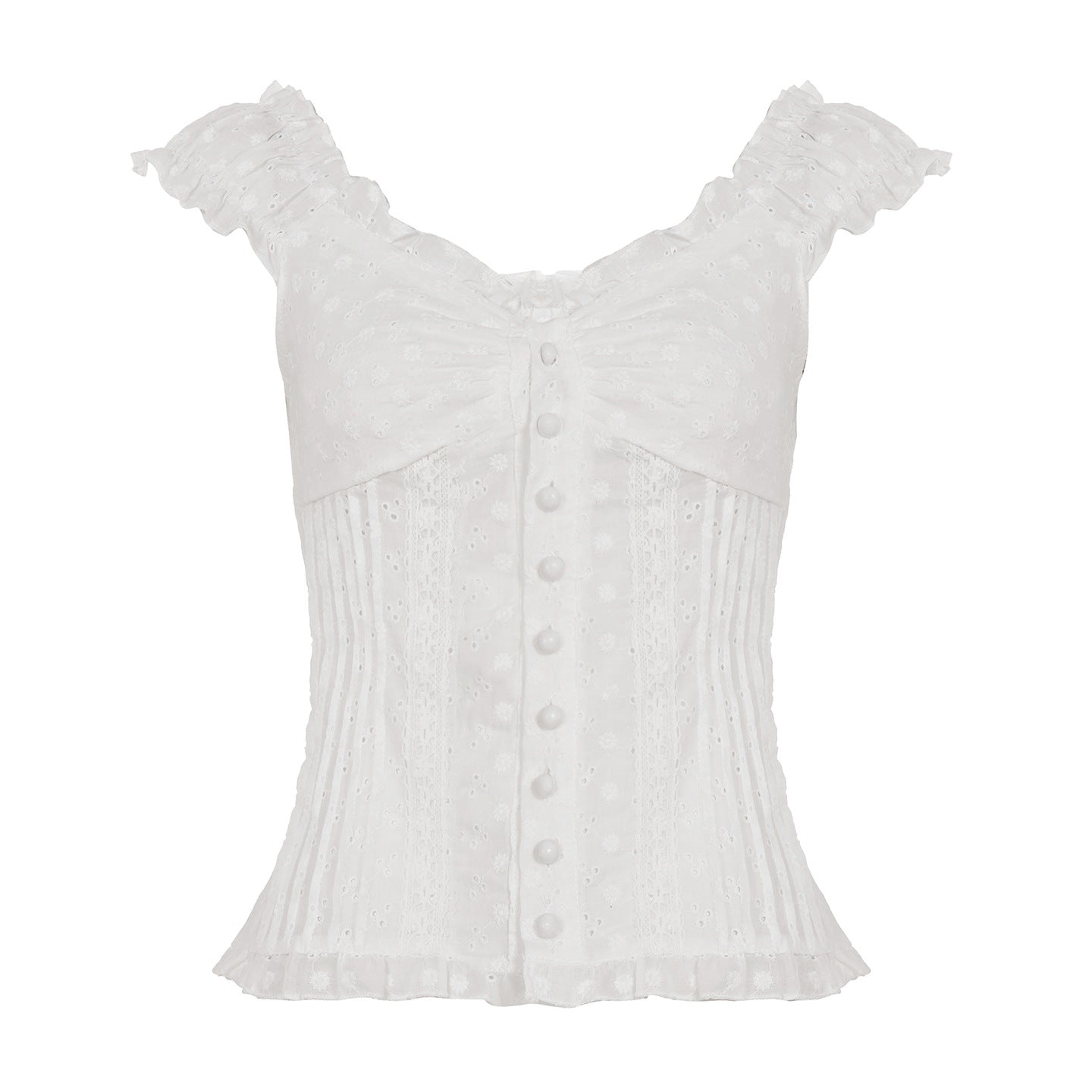 Lace-Up Striped Bow Lace Spliced Pleated Skirt