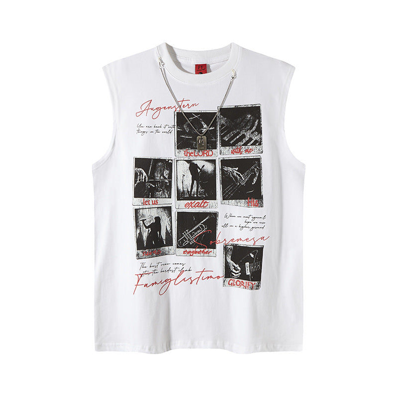 Men's Harajuku Style Sleeveless Hip Hop T-Shirt
