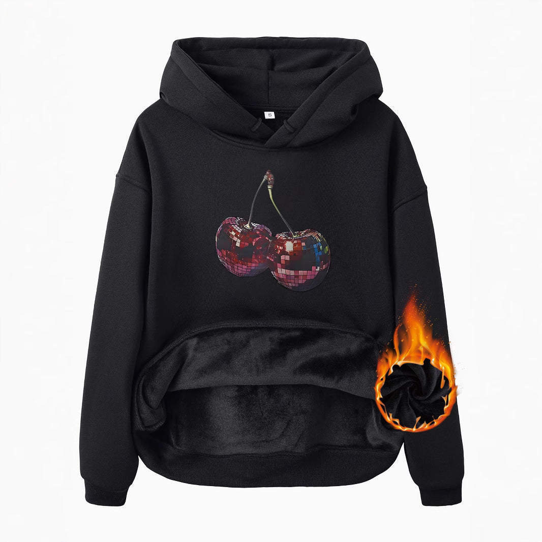 Hooded Sweatshirt with Cherry Print