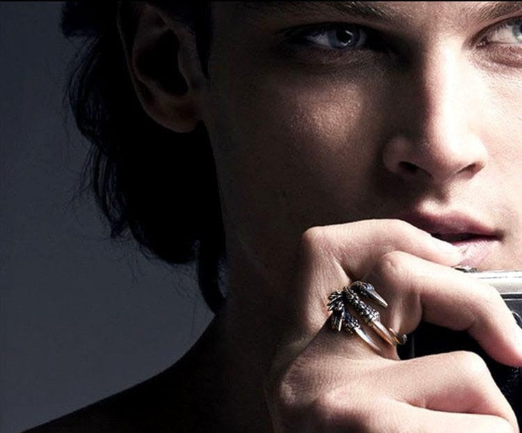 Punk Rock Silver Dragon Claw Ring - Adjustable 316L Stainless Steel