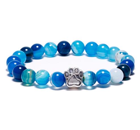 Dog Paw Natural Stone Bead Yoga Bracelet