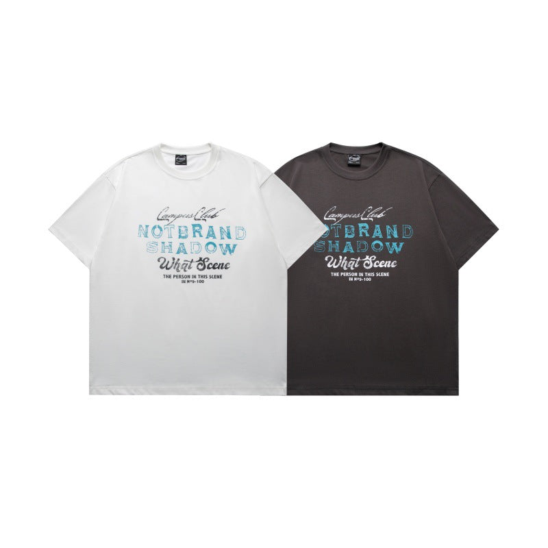 Harajuku-Inspired Distressed Letter Print Loose Tee