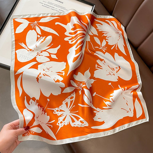 Playful Small Square Silk Scarf - Perfect Gift for Mom