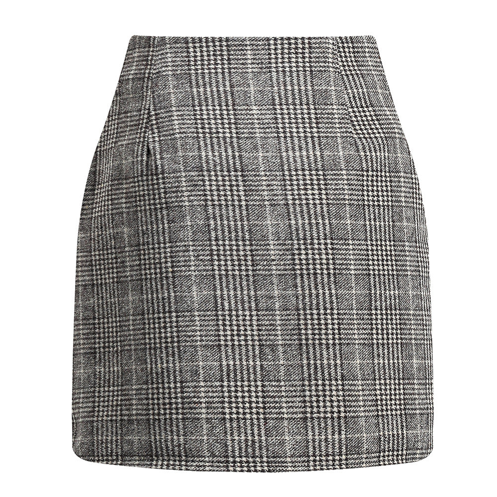 Women's High Waisted Plaid Pencil Skirt - Harajuku Style