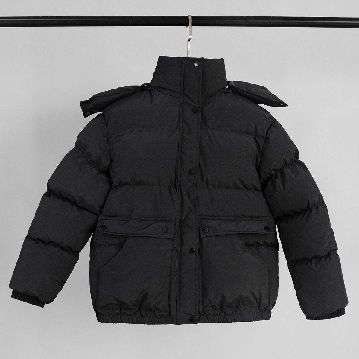Warm Cotton Jacket for Women with Square Pocket