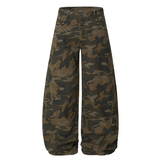 Harajuku Retro Camouflage Scythe Jeans