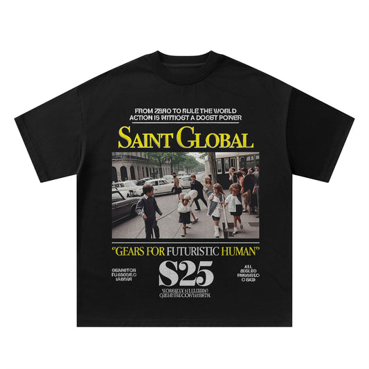 Harajuku Street Style Portrait Print T-Shirt for Men & Women