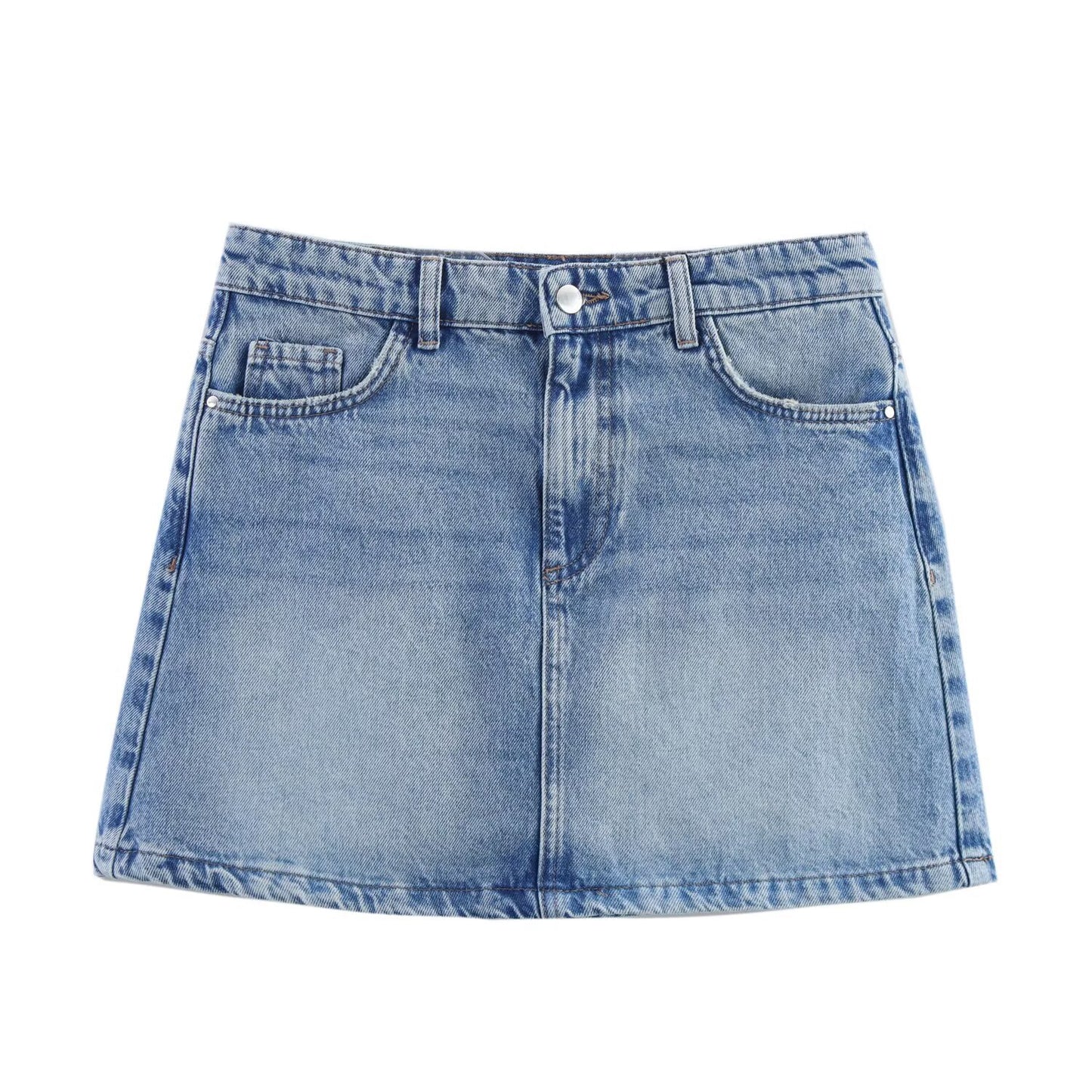 Hip Hugging Navy Blue Denim Skirt for Women