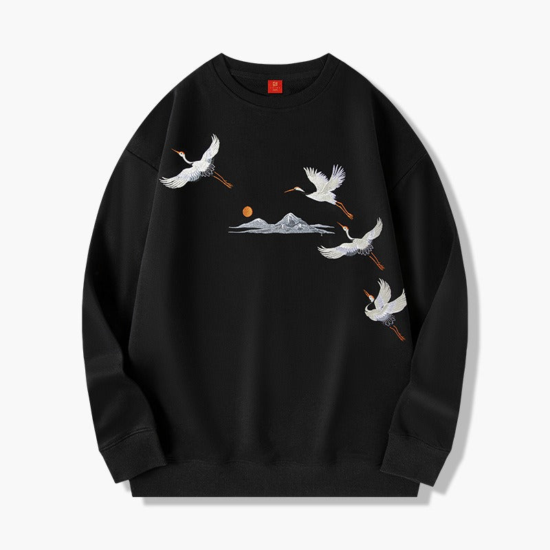 Harajuku Style Men's Round Neck Pullover Sweatshirt