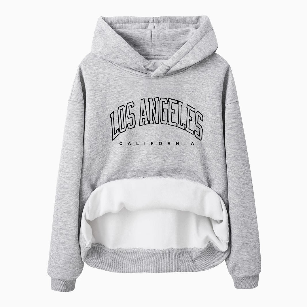 Long-Sleeved Fleece Sweatshirt with Los Angeles Print