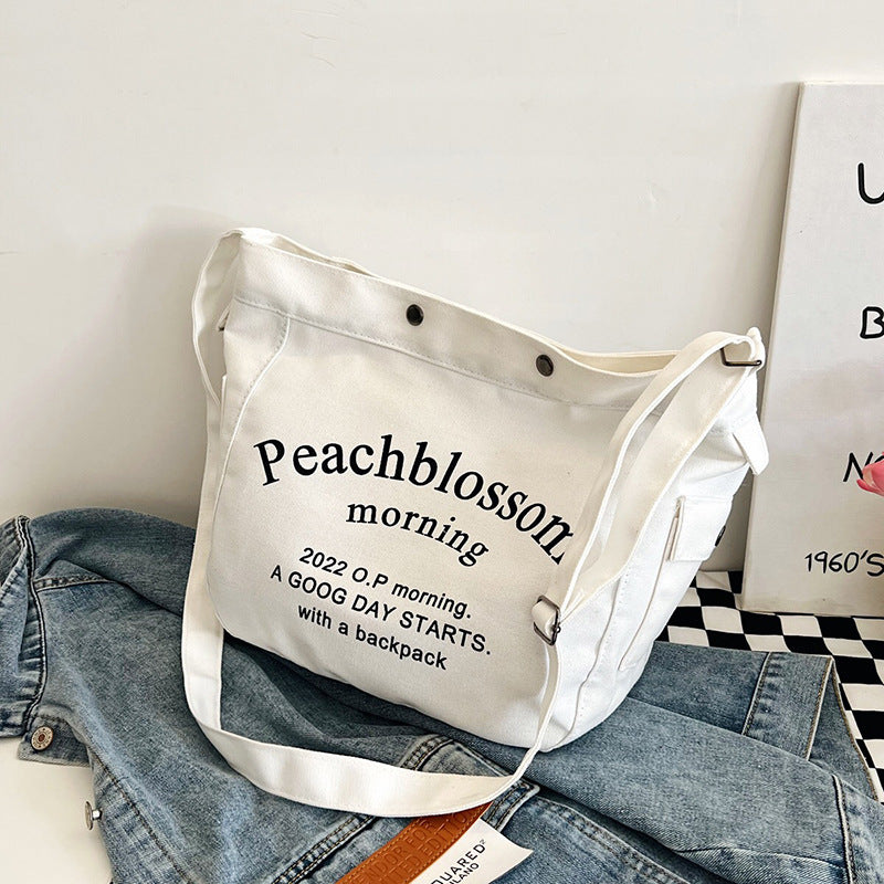 Harajuku Style Letter Canvas Tote Bag for Women