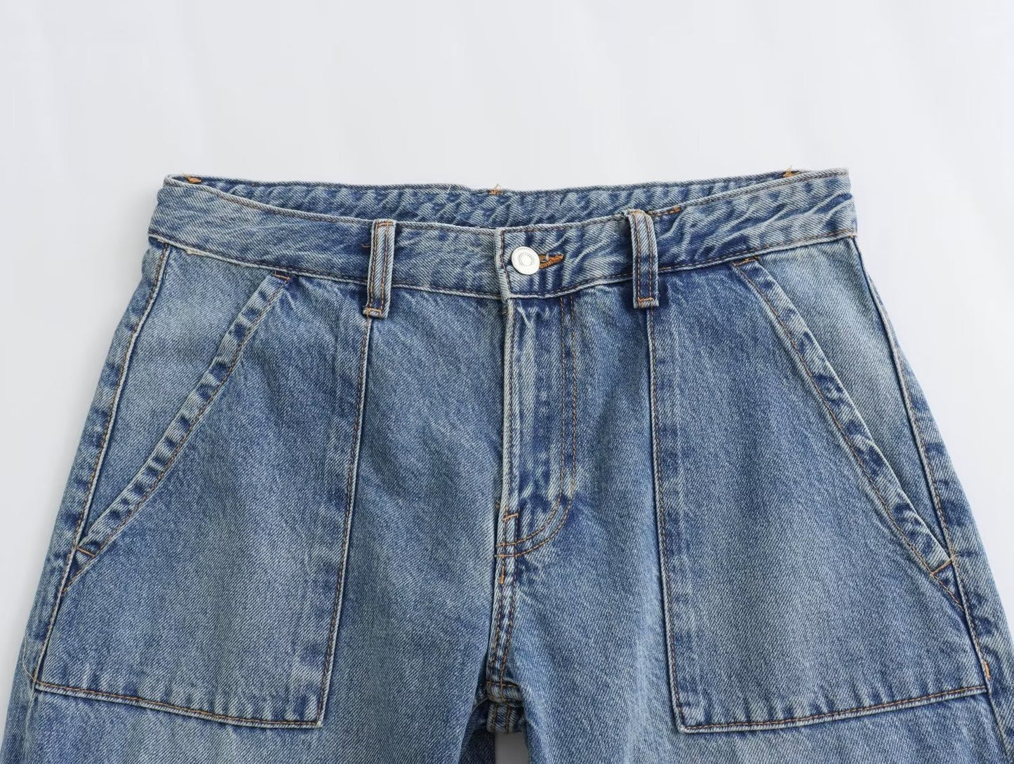 Y2K High Waist Wide Leg Denim Cargo Pants for Women