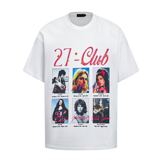 Vintage Harajuku Band Print Short Sleeve T-Shirt