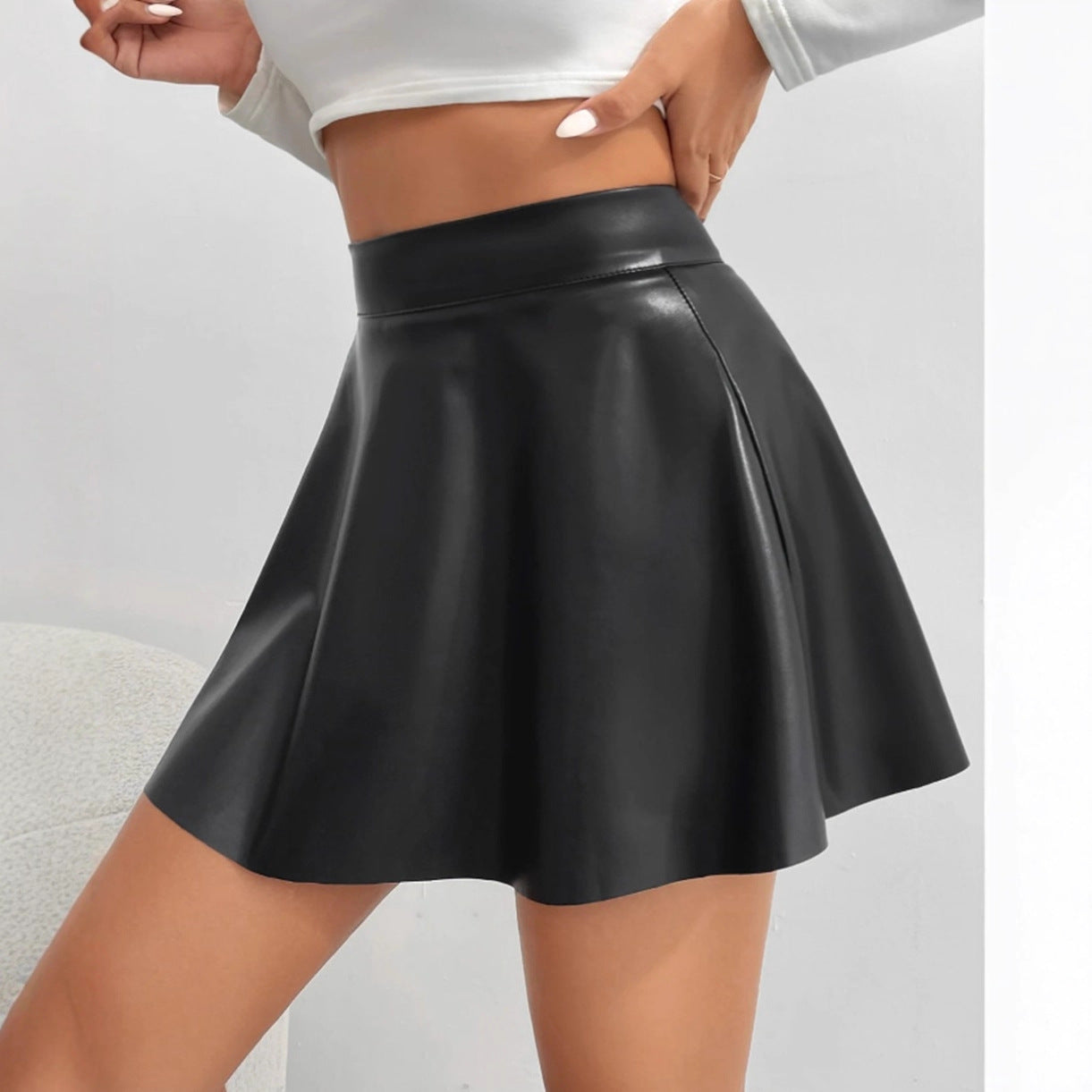Solid Color Sexy Women's A-Line Skirt