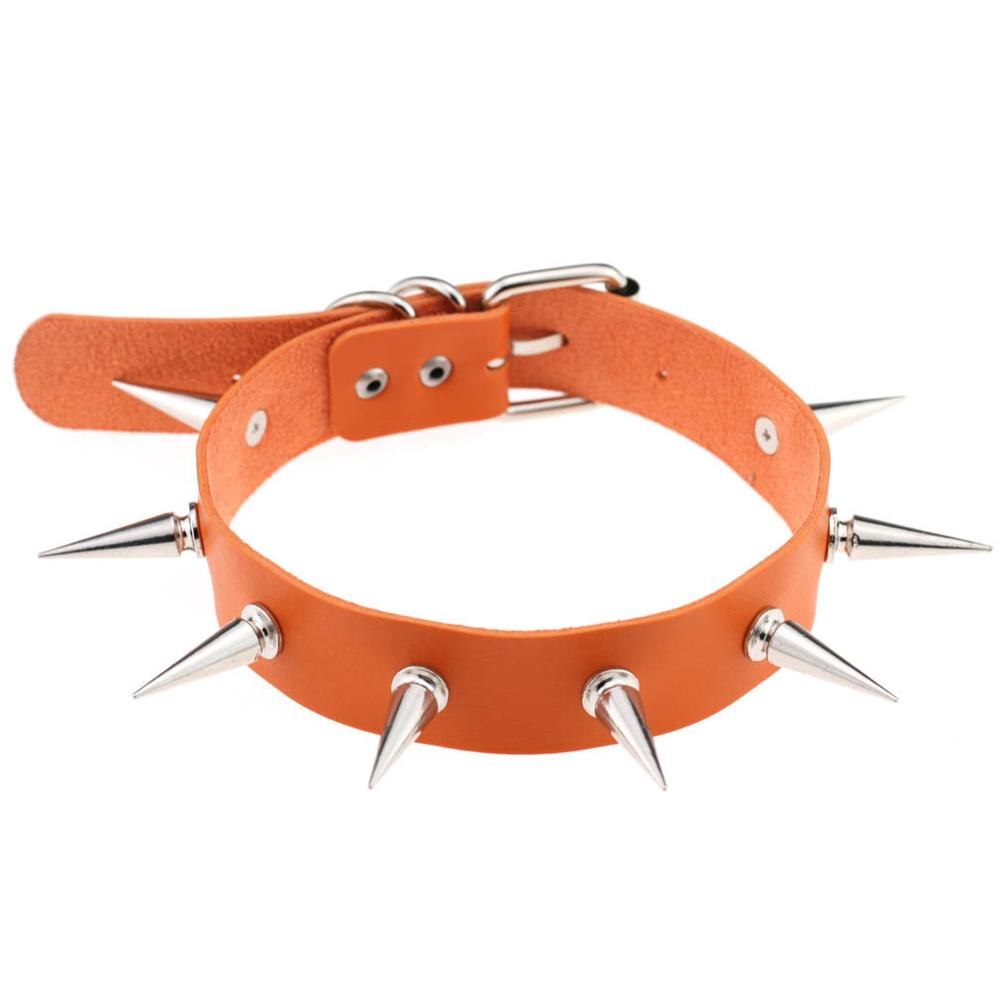 Gothic Black Spike Choker Belt for Women