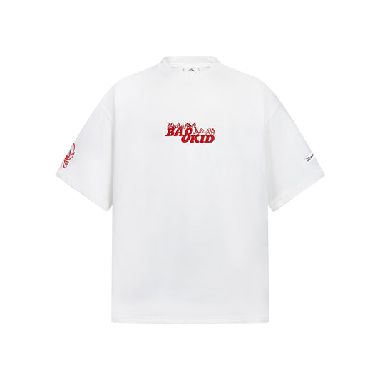 Embroidered Letter Short Sleeve T-Shirt - Harajuku Style