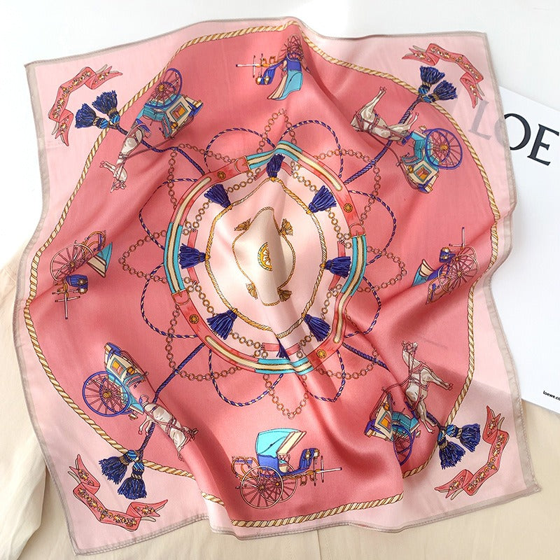 Carriage Silk Warm Scarf - Harajuku Style Square Scarf