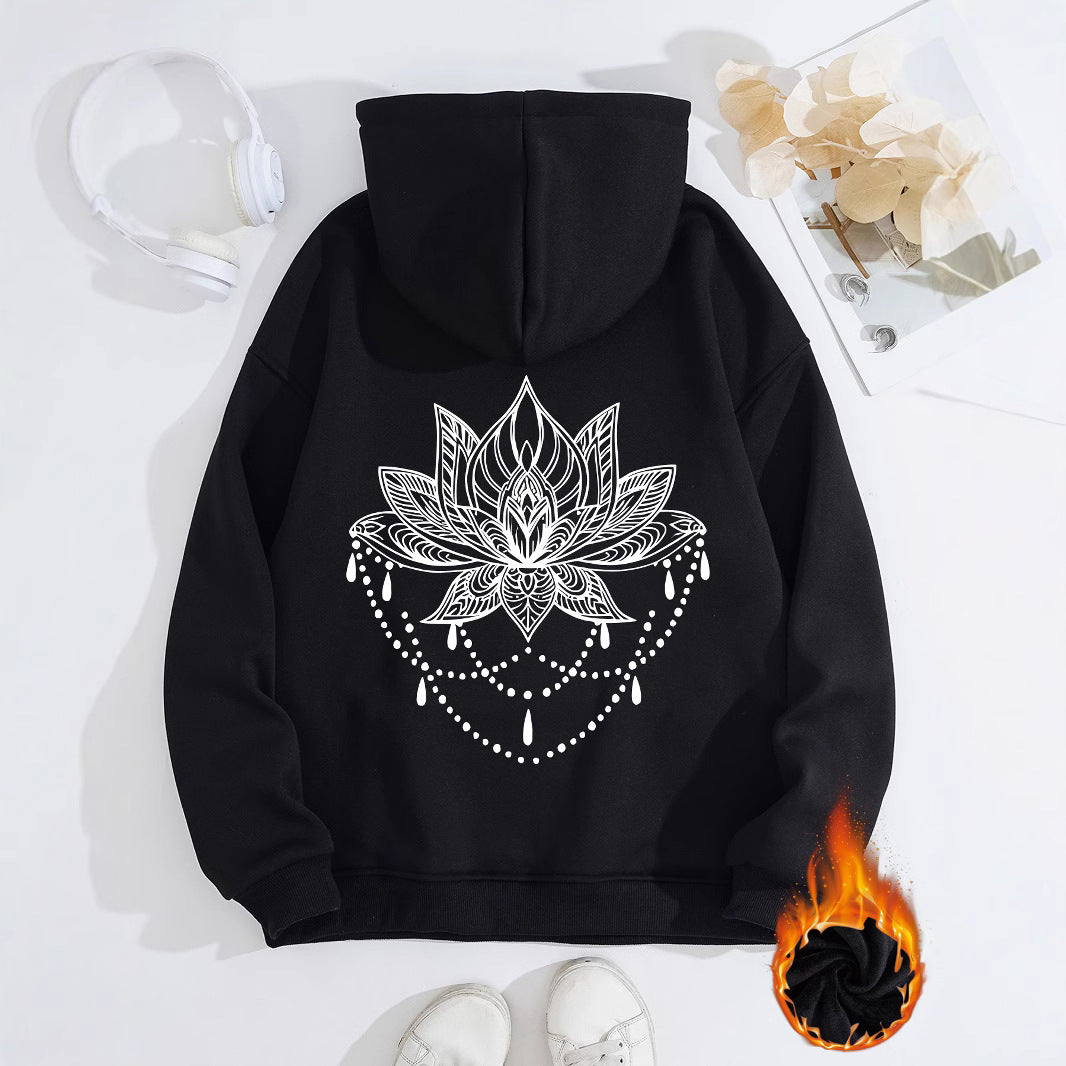 Thick Hoodie with Pattern Print