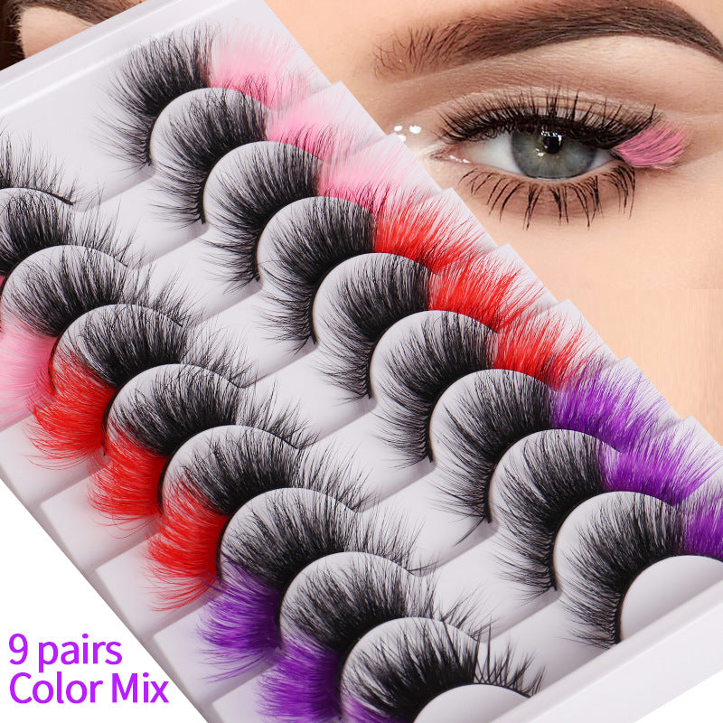 Colorful Fluffy Cat Eye False Eyelashes - Harajuku Style