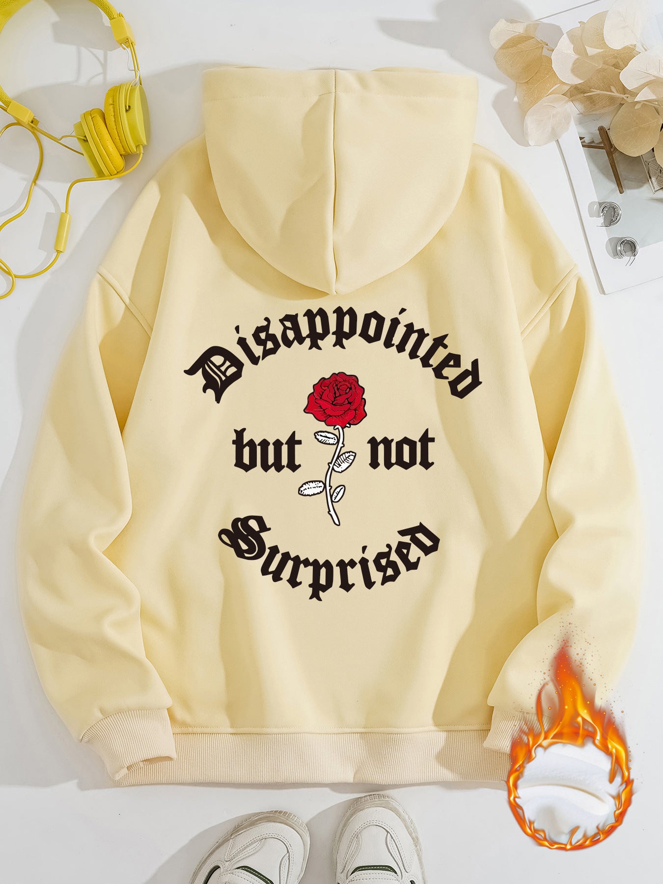 Disappointed Sweatshirt in Harajuku Style with Print and Lantern Sleeves