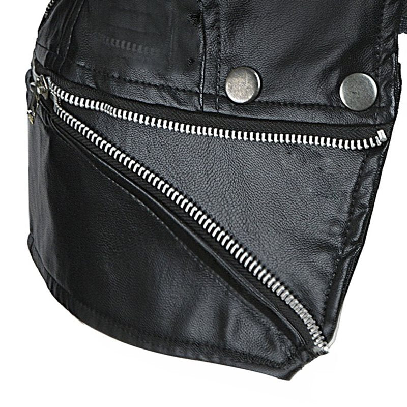 Plus Size 3XL Women’s Gothic Black Faux Leather Jacket