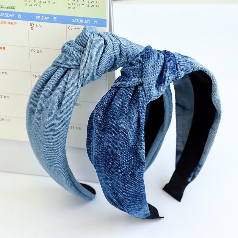 Denim Knot Hair Hoop for Girls