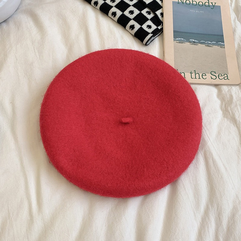 Retro Candy Colored Wool Beret - Harajuku Style