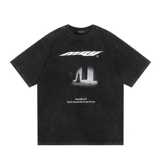 Harajuku Abstract Gradient Print Loose Fit Shirt